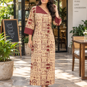 Beautiful woman wearing modern dress